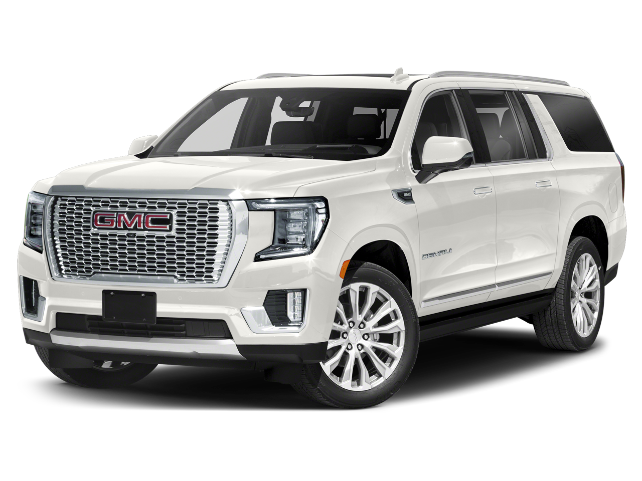 2021 GMC Yukon XL Denali in White Frost Tricoat — front three-quarter view