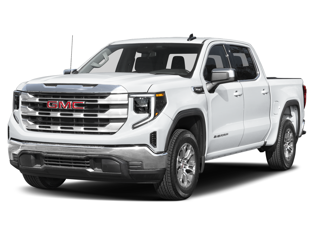 2026 GMC Sierra 1500 SLT in Glacier White — front three-quarter view