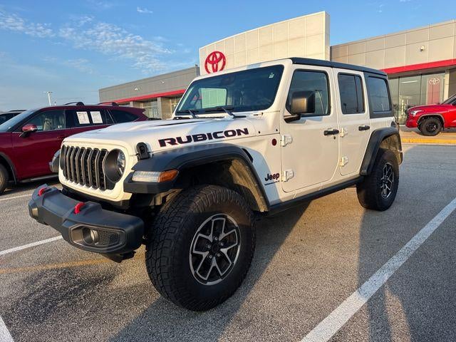 2024 Jeep Wrangler Rubicon 4 Door 4x4 in Bright White Clearcoat — front three-quarter view
