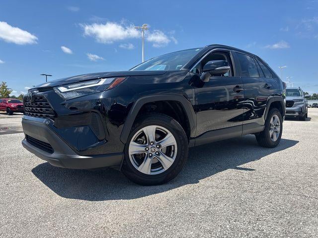 2025 Toyota RAV4 XLE AWD (Natl) in Midnight Black Metallic — front three-quarter view