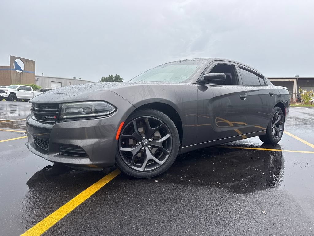 2020 Dodge Charger SXT in Granite Pearlcoat — front three-quarter view