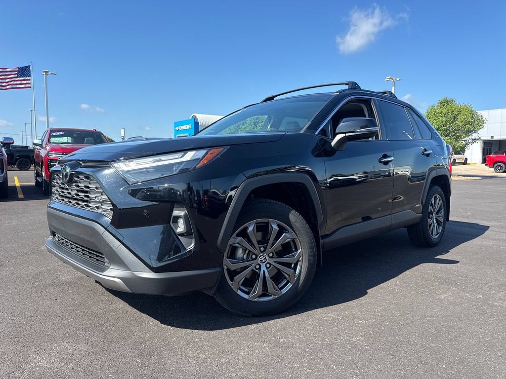 2025 Toyota RAV4 Hybrid Limited in Midnight Black Me — front three-quarter view