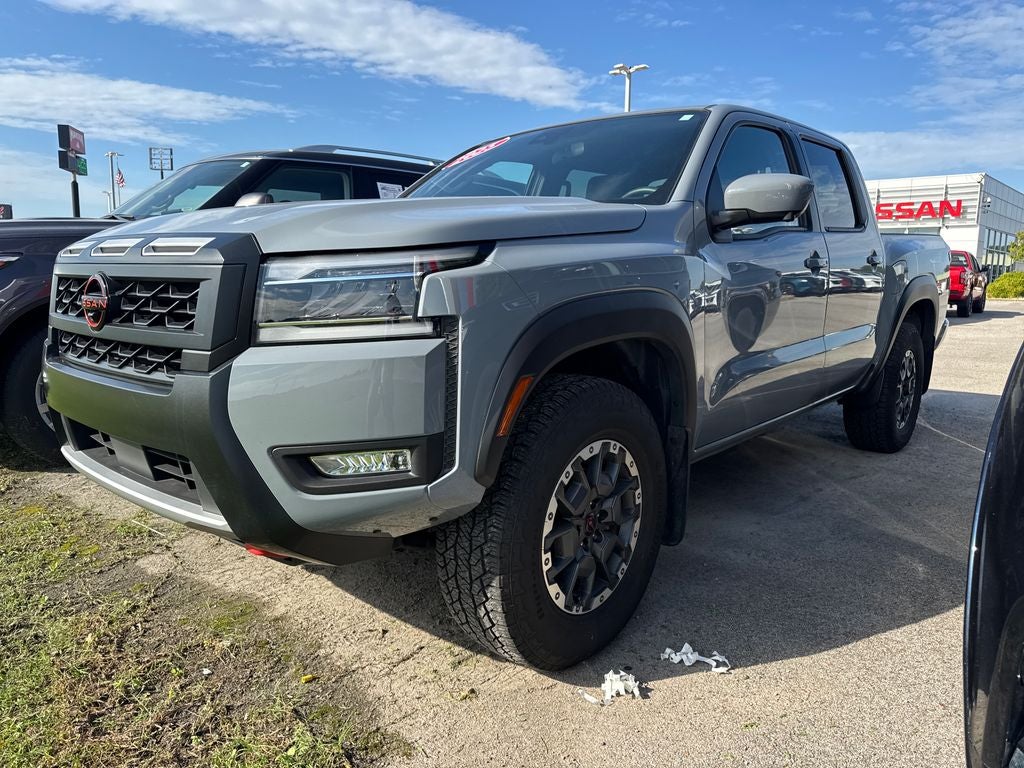 2025 Nissan Frontier PRO-4X in Boulder Gray — front three-quarter view
